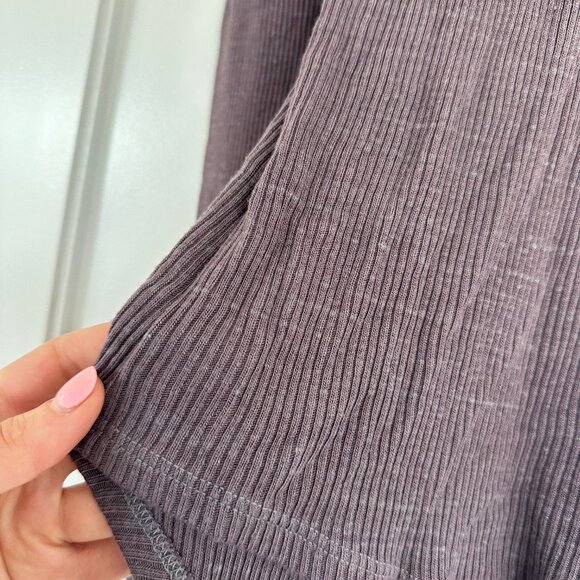 NSF Lani Long-Sleeve Rib Knit Top Slim-Fit Turtleneck Pullover Size Small Purple - Picture 5 of 7